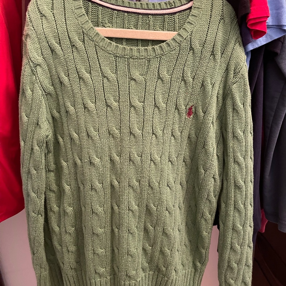 Polo by Ralph Lauren Olive Cable Knit Sweater
